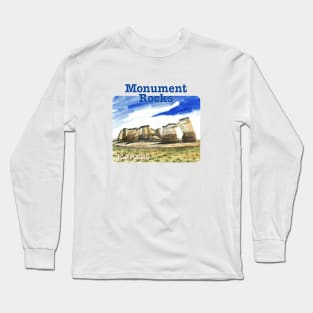 Monument Rocks, Kansas Long Sleeve T-Shirt